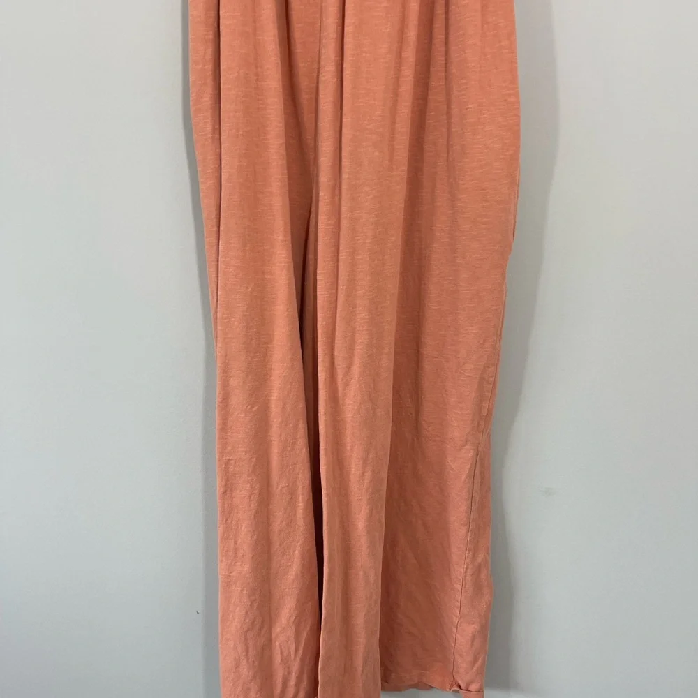 ASOS Apricot Peach Tie Front Swing Wide Leg Jumpsuit - Picture 6 of 13